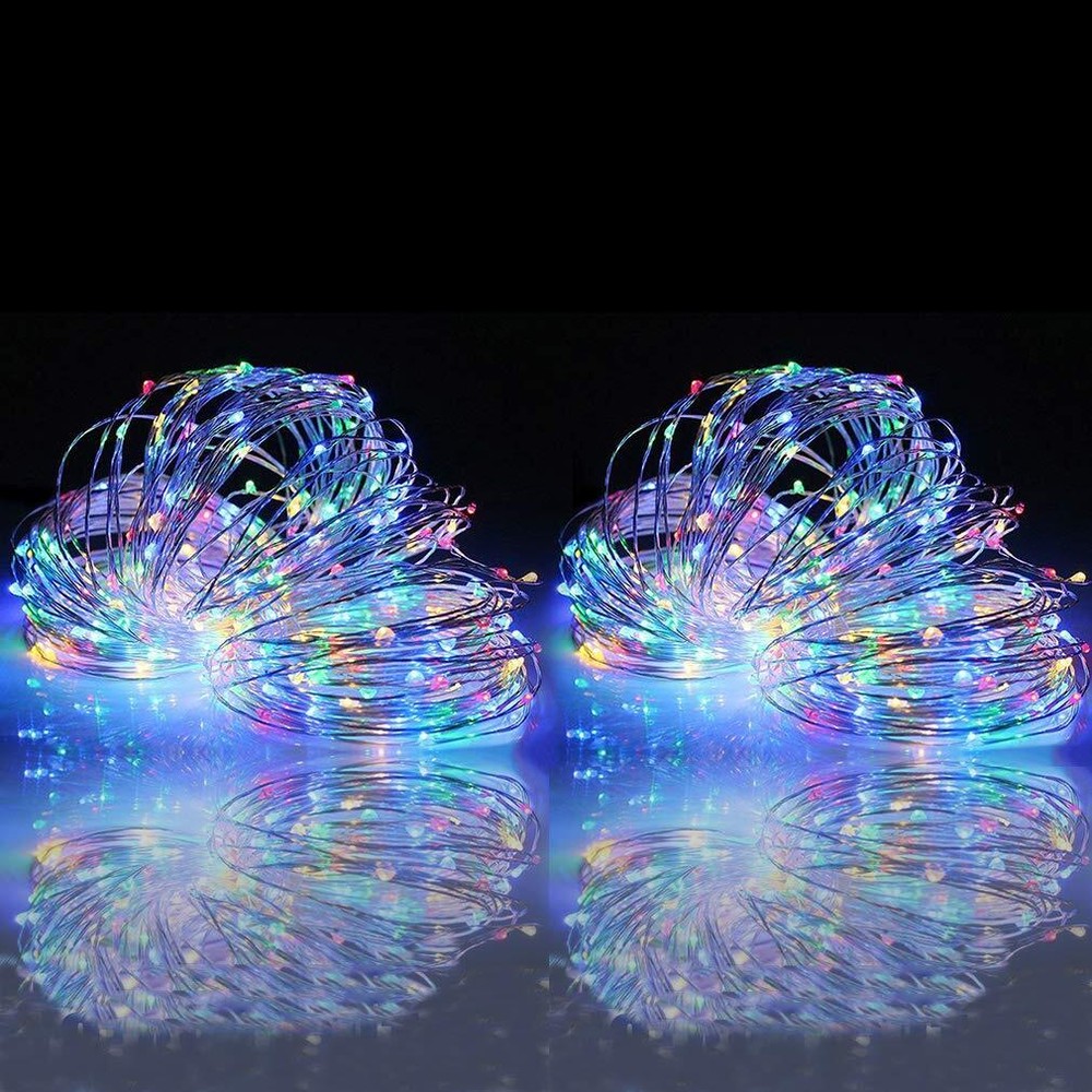 Solar String Lights, 2 Packs 100 LED Copper Wire Lights, Waterproof Fairy Dec...