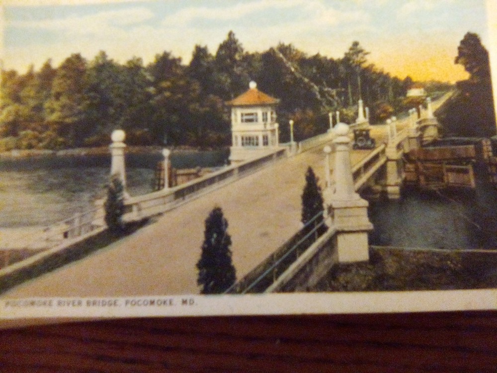 postcard Pocomoke River Bridge , Pocomoke ,Md. posted