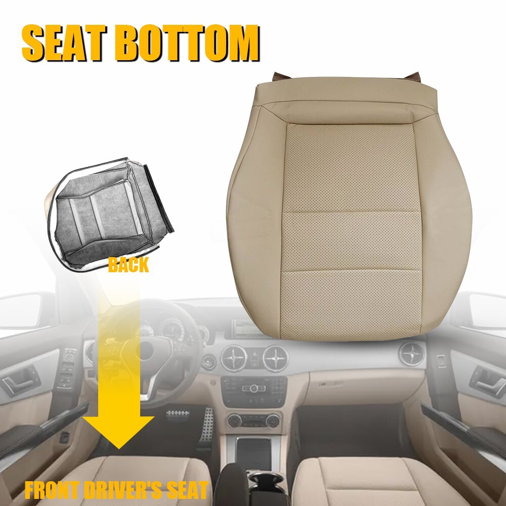 Driver Side Bottom Tan Leather Seat Cover for 2008-2014 Mercedes C350 4Matic  