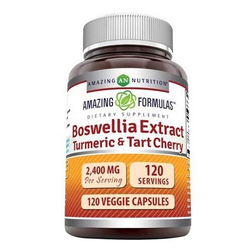 Powerful Boswellia Turmeric & Tart Cherry 2400mg 120 Vegan Capsules