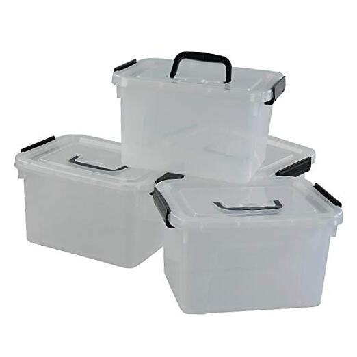 5 Quart Clear Plastic Storage Container with Secure Latches  
