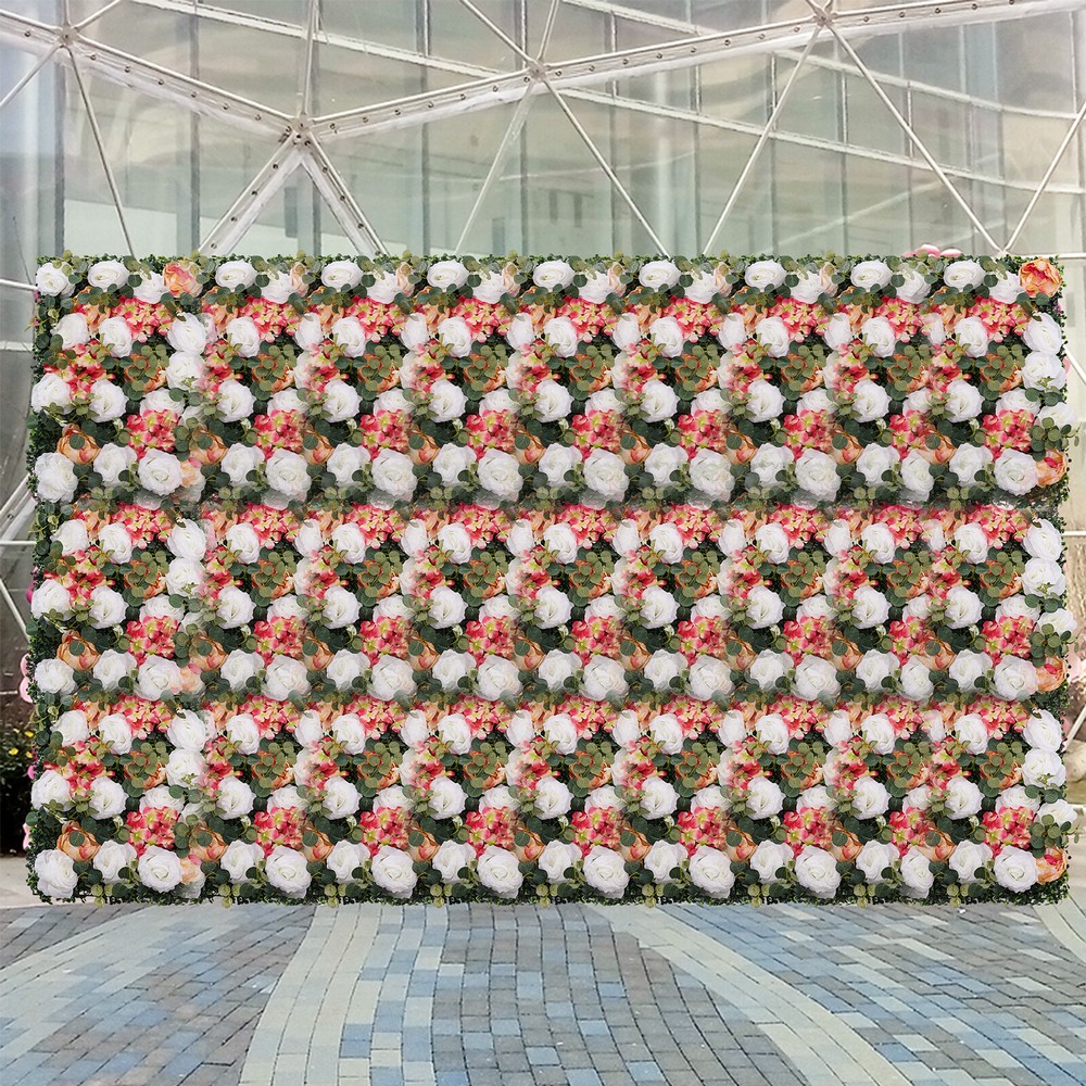 Romantic Artificial Flower Wall Panel Rose Wedding Bouquet Floral Decor 60*40cm
