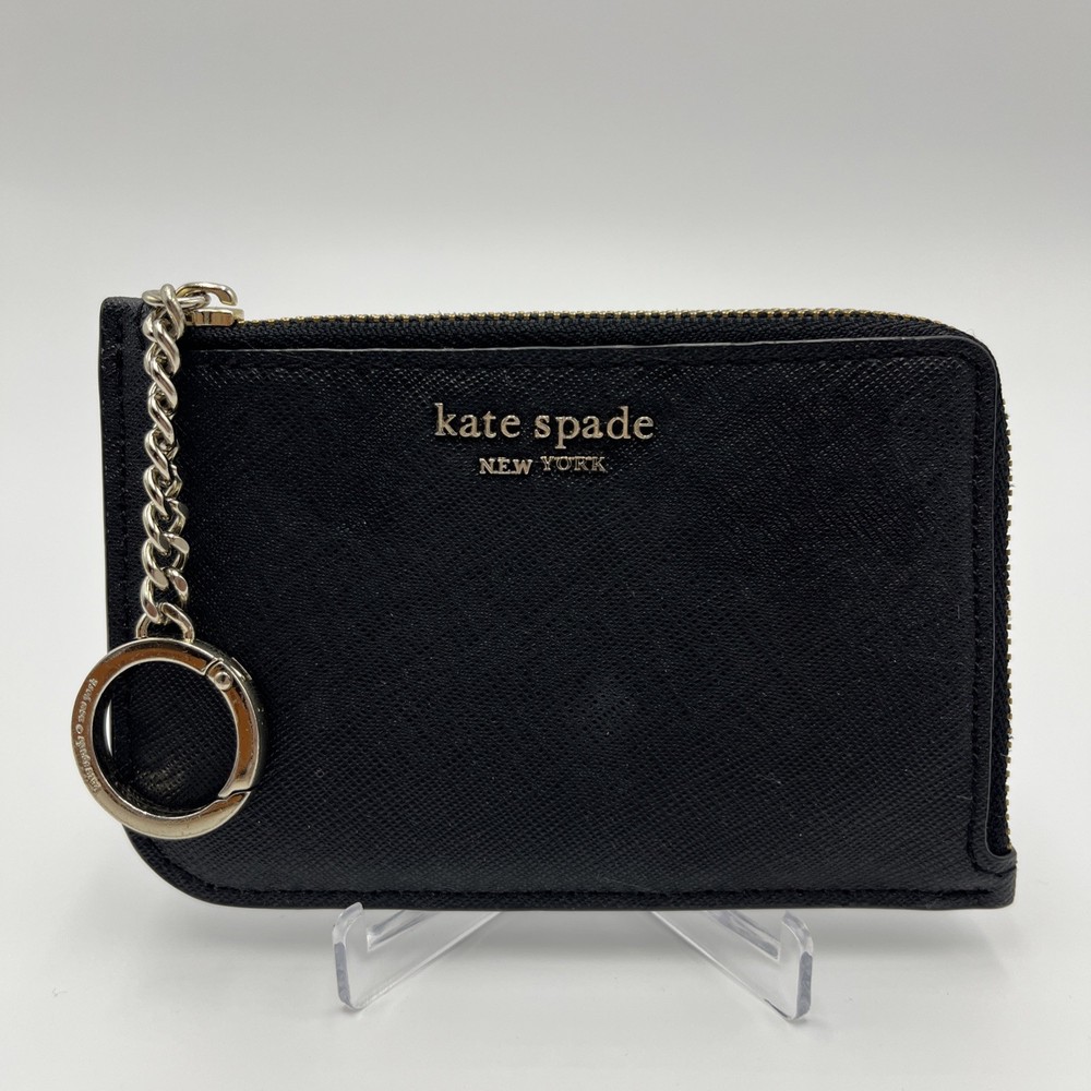 KATE SPADE Cameron L Zip Card Holder with Keychain in Saffiano Leather