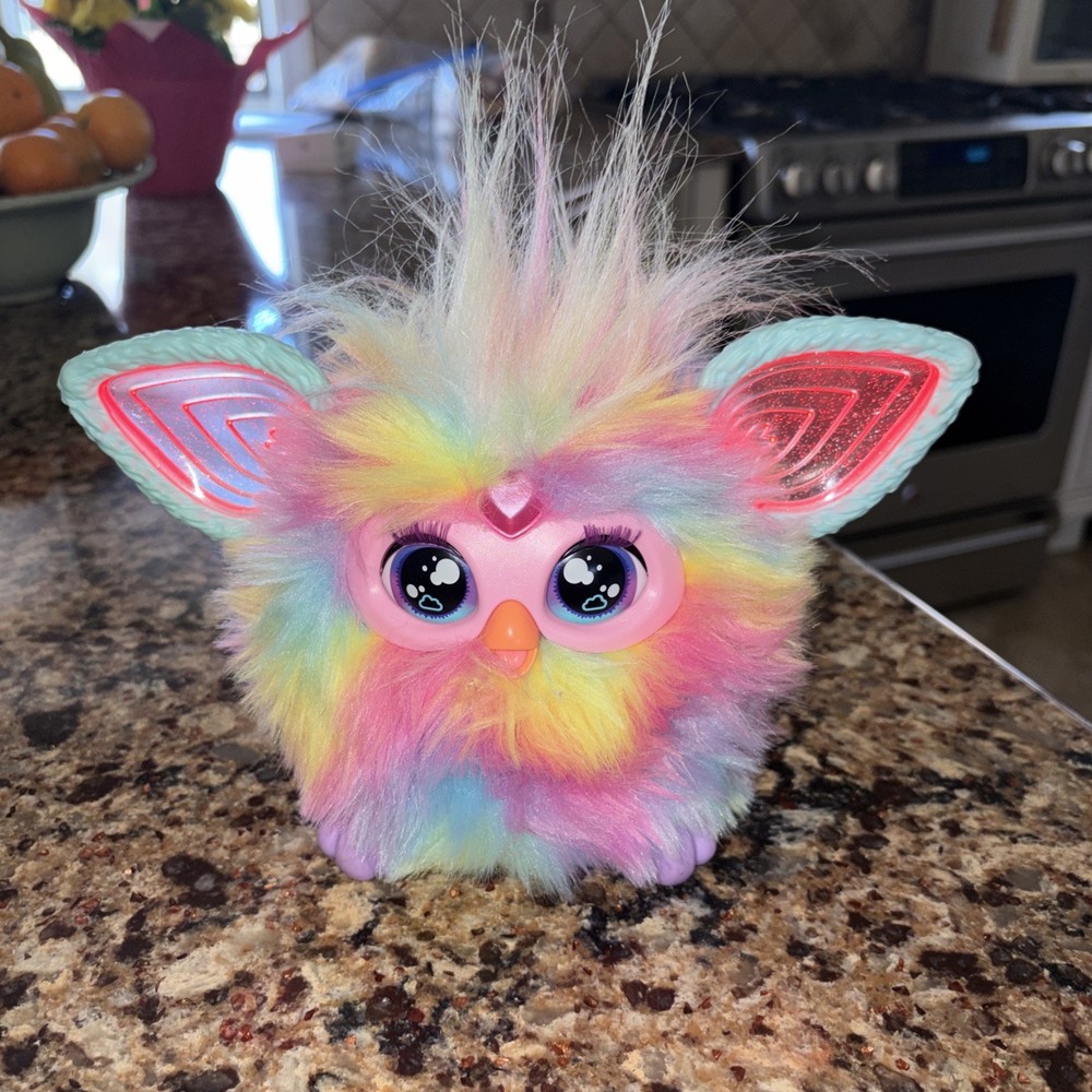 Hasbro 2023 Rainbow Tie- Dye Interactive FURBY- Works Great!!