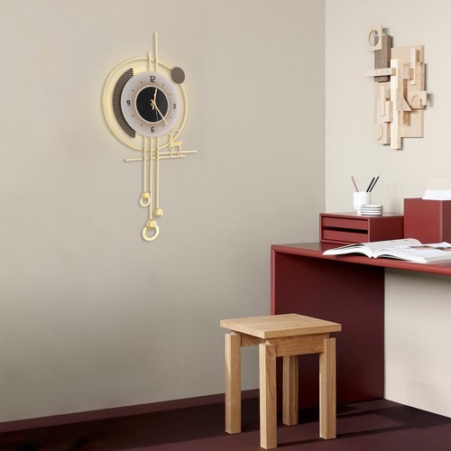 Modern Wall Clock, LED Lighting Wall Clock, Large Gold Decorative Wall Clock