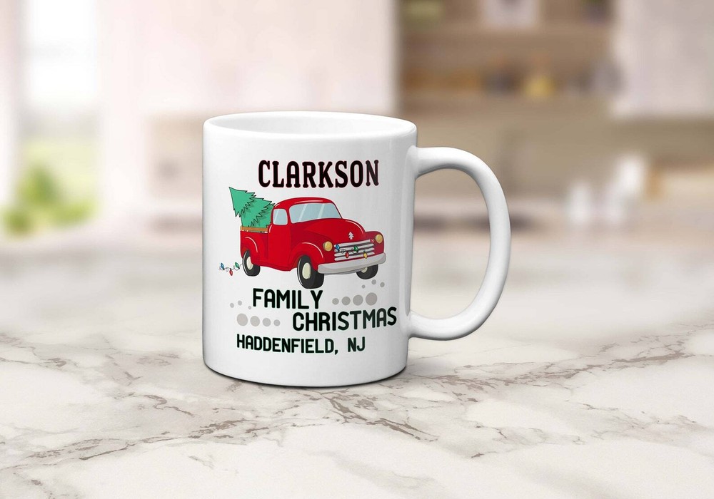 Personalized Family Christmas Mug Family Name Christmas Mug Custom Holiday Mug