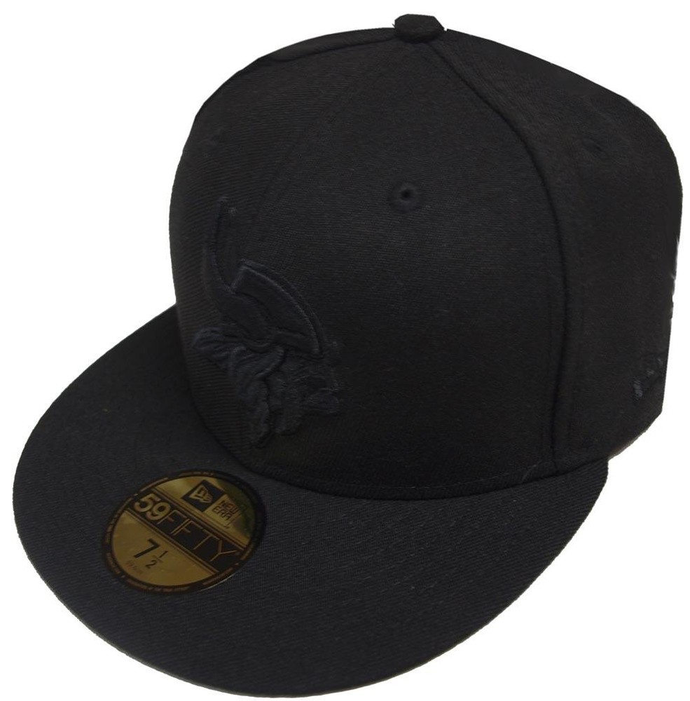 New Era NFL Minnesota Vikings Black On Black 59Fifty Limited Edition Fitted Cap