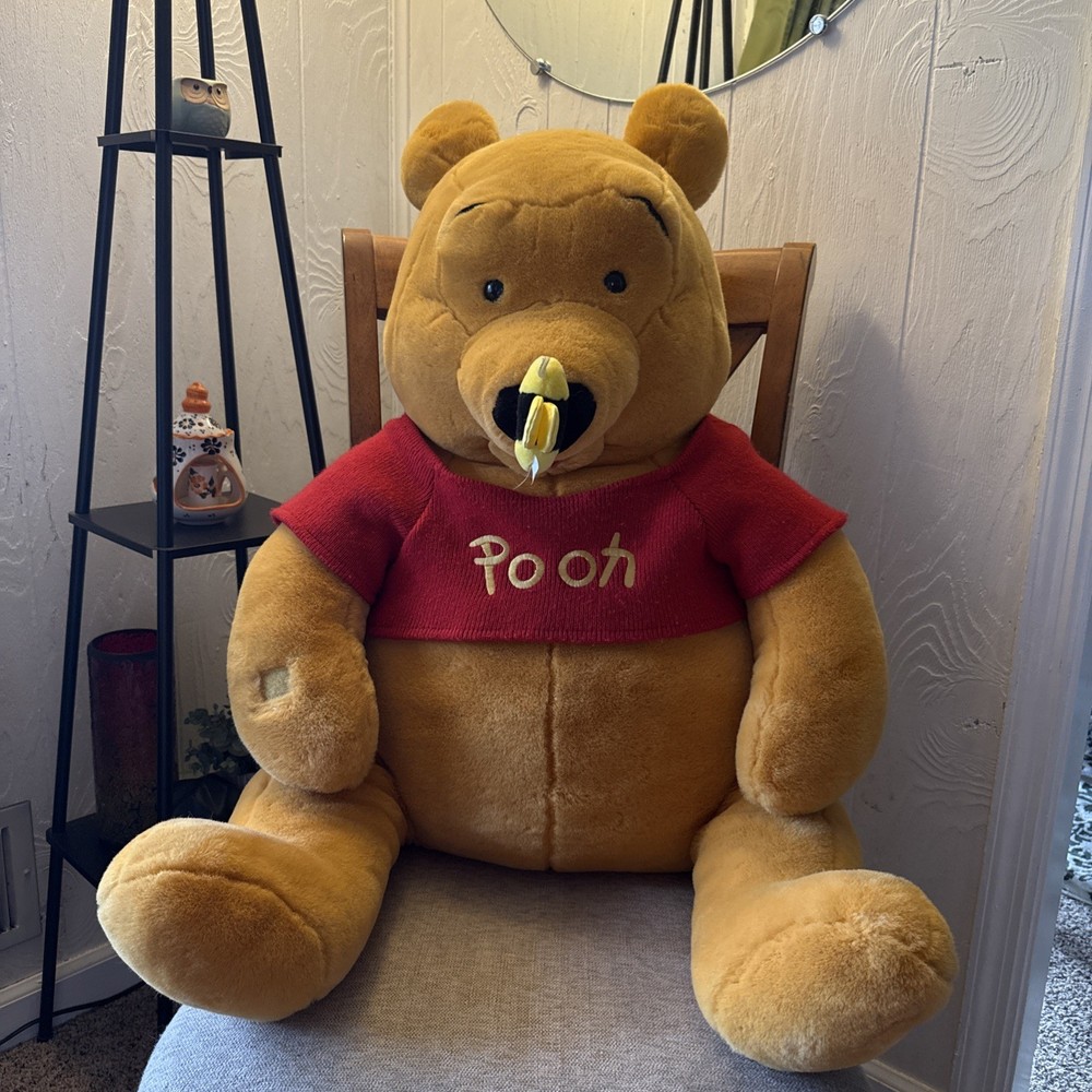 Winnie The Pooh 36” GIANT Plush Stuffed Bear with Bee on Nose XL Disney Vintage