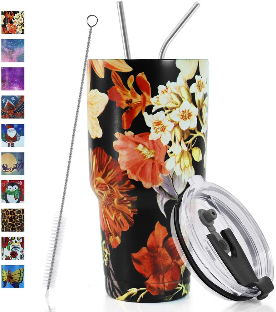 30Oz Stainless Steel Vacuum Insulated Double Wall Travel Tumbler with Splash Guard