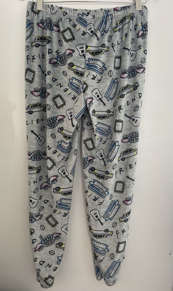 Friends TV Women's Super Soft Fleece Icons Adjustable Lounge Jogger Pants Gray S