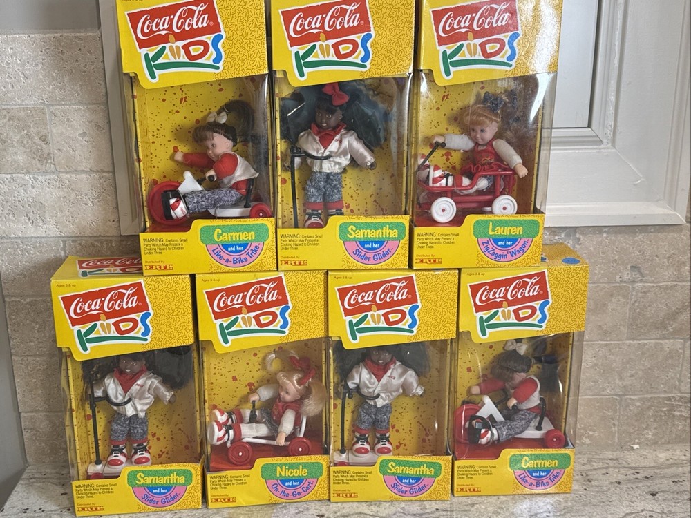 НАБОР ИЗ 7 ERTL 1993 Coca-Cola Kids игрушка кукла Lauren-Samantha-2 Nicole РЕДКАЯ 2CARMEN
