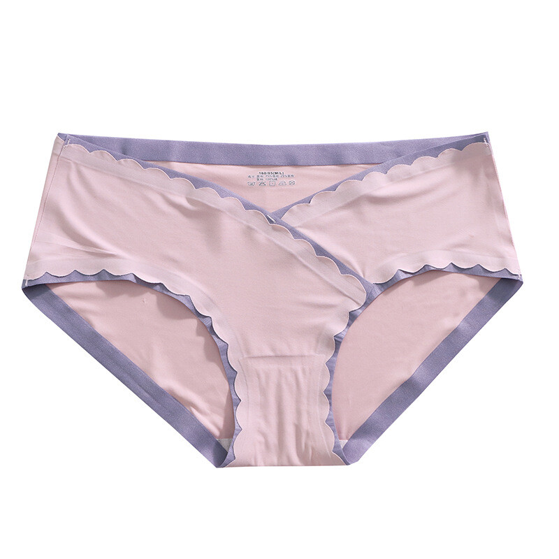 Ice silk seamless mid-waist pure cotton anti-bacterial crotch briefs #X