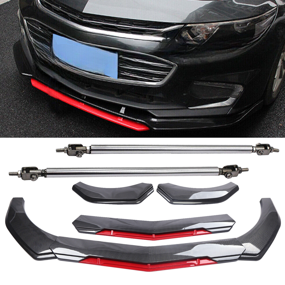 Chevrolet Equinox Carbon Fiber Front Bumper Lip Spoiler Splitter with Strut Rod