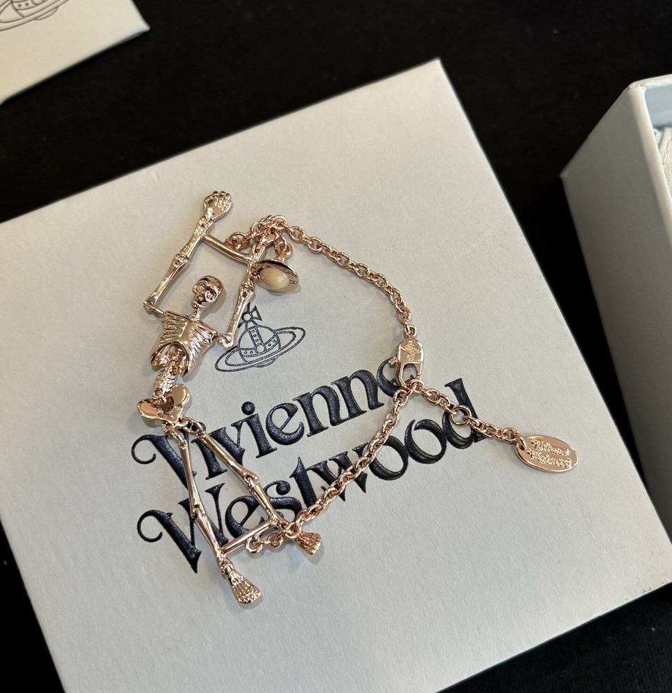 vivienne westwood  Skull Skeleton Bone bracelet  With Gift Box Halloween B48
