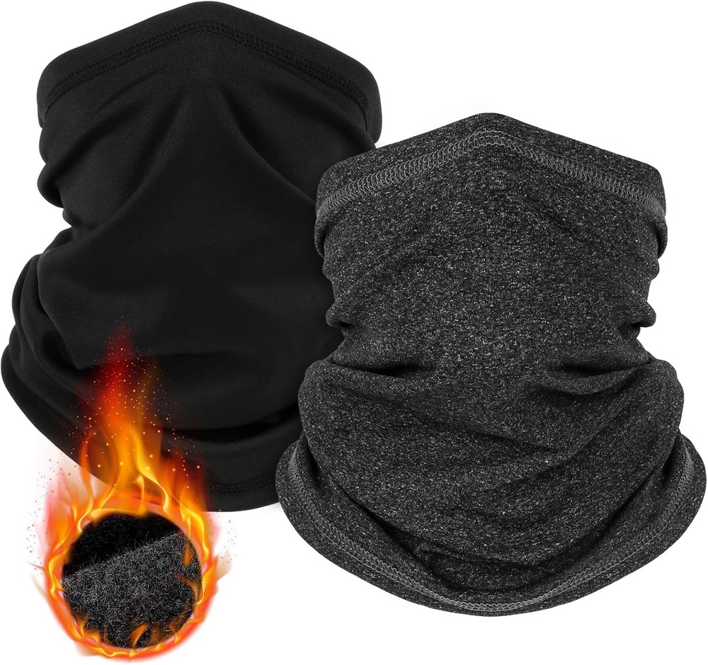 2 Pack Winter Neck Gaiter Warmer for Men&Women,Windproof Face Cover Fleece Face