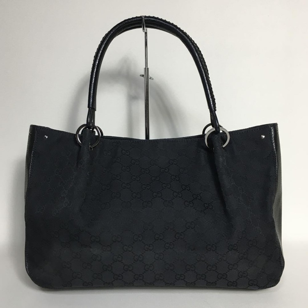 Vintage Gucci GG Canvas Handbag Black 2504 168 Excellent Condition