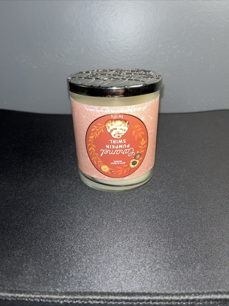 Bath & Body Works White Barn Upside Down Caramel Pumpkin Swirl Scented Candle