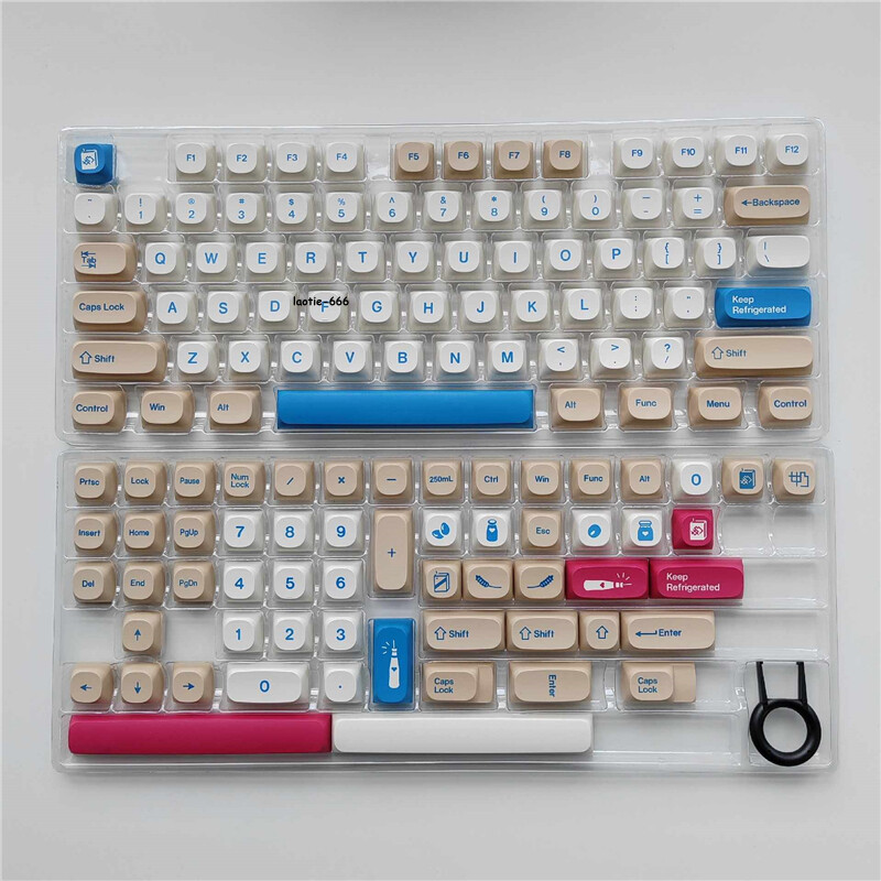 Soybean Milk Themed MA Profile PBT Dye-Sub Keycaps Compatible with Cherry MX Mechanical Keyboards