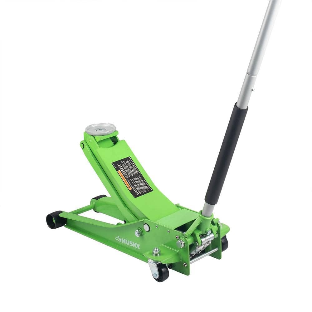 3-Ton Quick Lift Low Profile Green Floor Jack for Easy Vehicle Maintenance