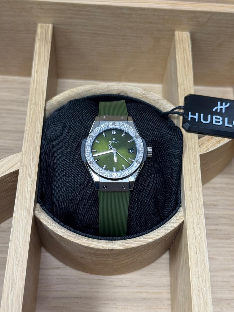 Hublot Titanium Green Diamonds 29mm Luxury Watch