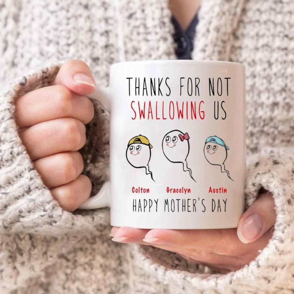 Personalized Funny Thanks For Not Swallowing Us Mug Custom Kid Name Mug Funny Mo