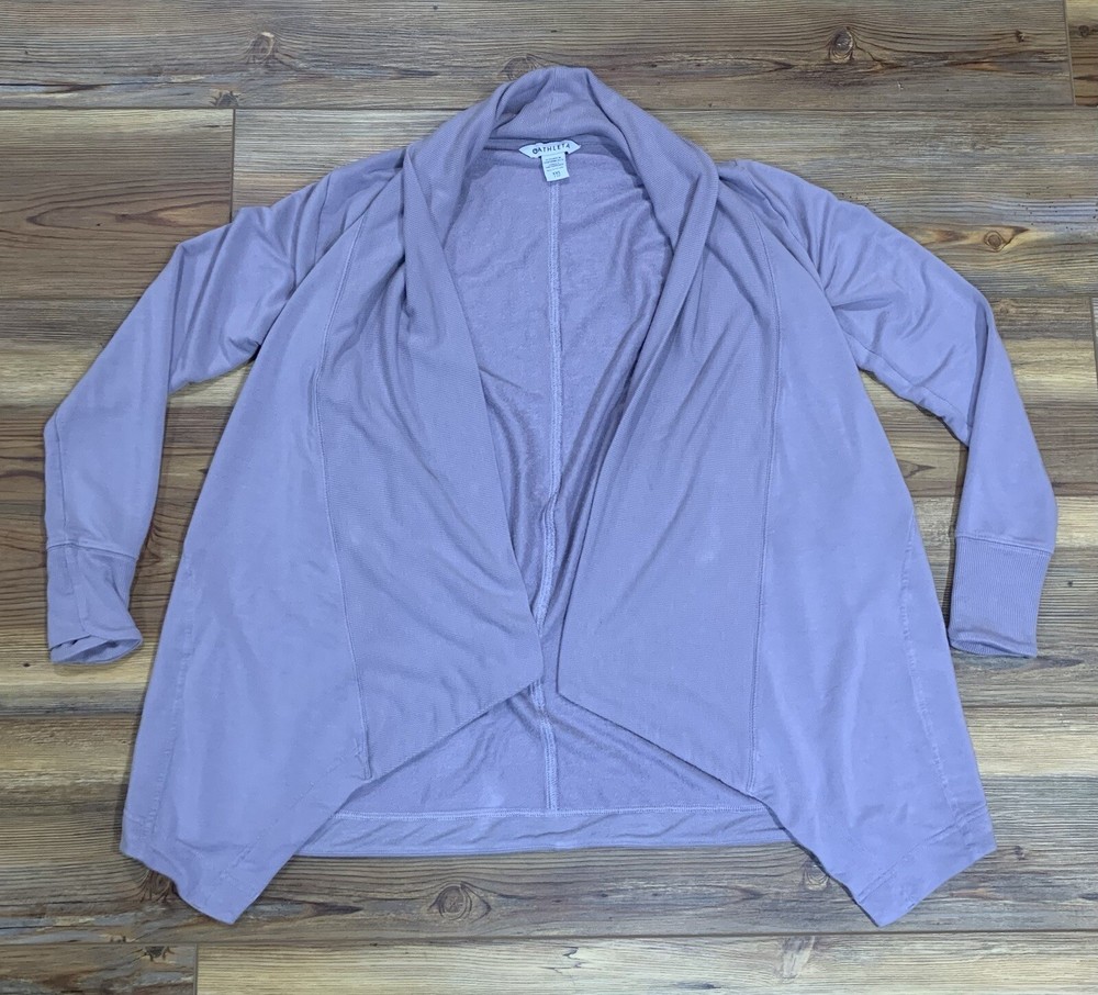 Athleta Pranayama Wrap Light Purple Oversized Cardigan Top Yoga Sweater Size XXS