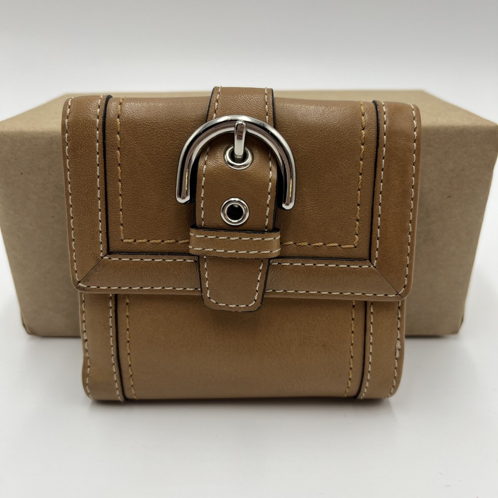 Coach Soho Vintage Y2K Boho Brown Leather Bifold Compact Wallet