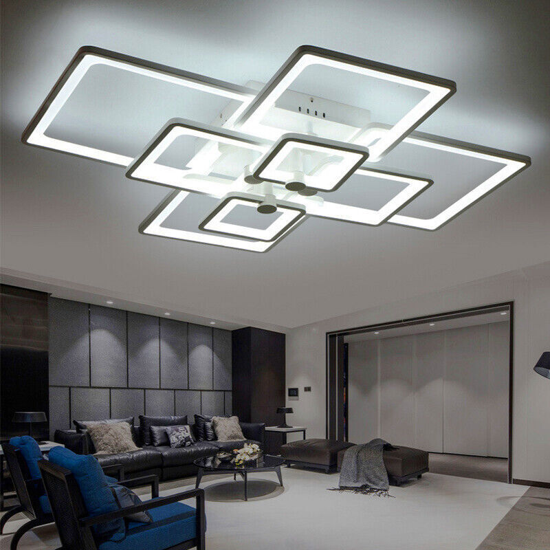 Modern LED Ceiling Light Dimmable Pendant Fixture Lamp Living Room Chandelier
