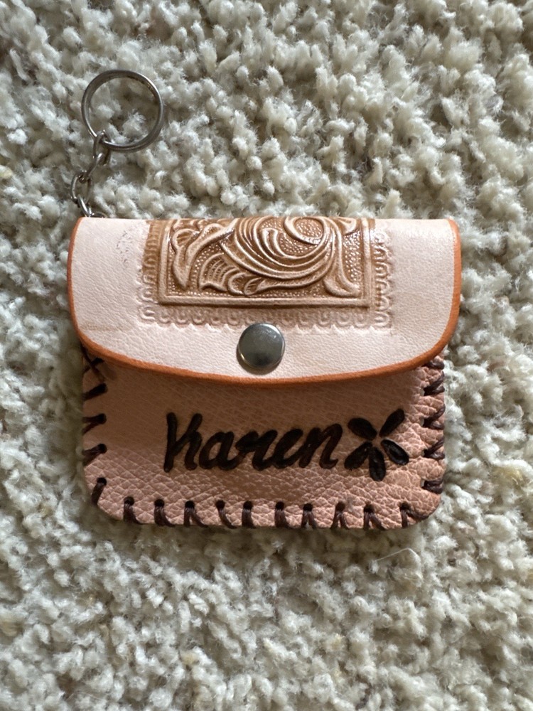 Personalized Handmade Leather Keychain Wallet for Karen from Jerez Zac
