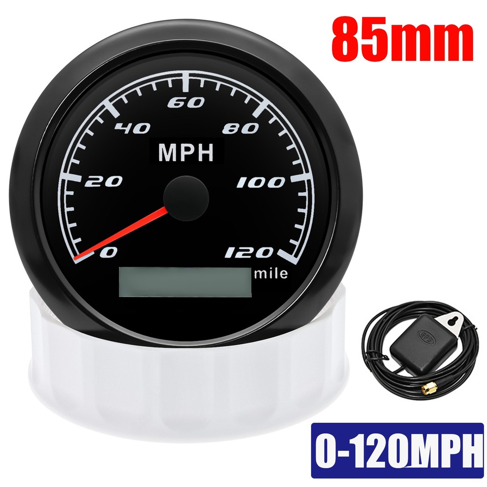 85mm Waterproof GPS Speedometer Gauge 0-120MPH for Cars Trucks Motorcycles Boats