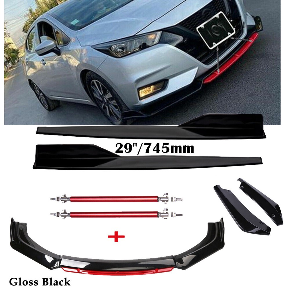 Front Bumper Lip Spoiler Splitter Rear Lip Side Skirt For Nissan Versa
