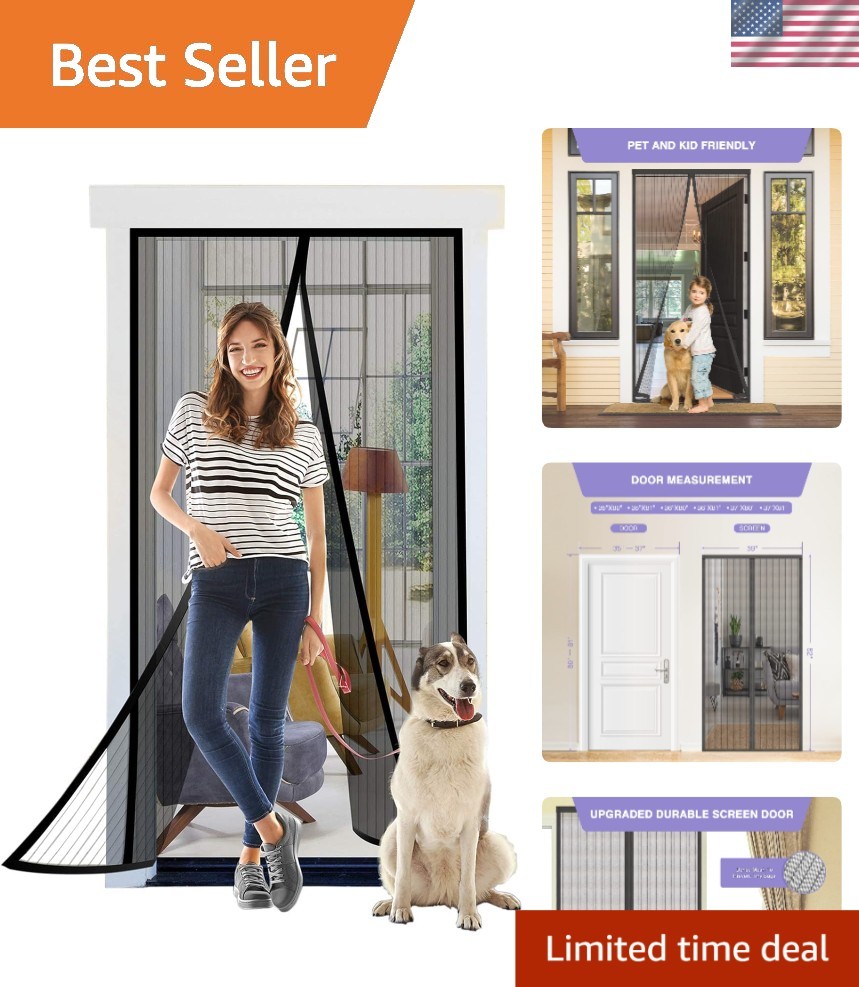 Durable 39x82 Magnetic Mesh Screen Door for Fresh Air & Bug-Free Entry