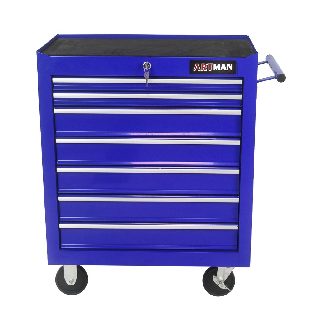 Cart Chest Garage Tool Storage Cabinet Tool Box w/ Wheels 7 Drawer Rolling Tool