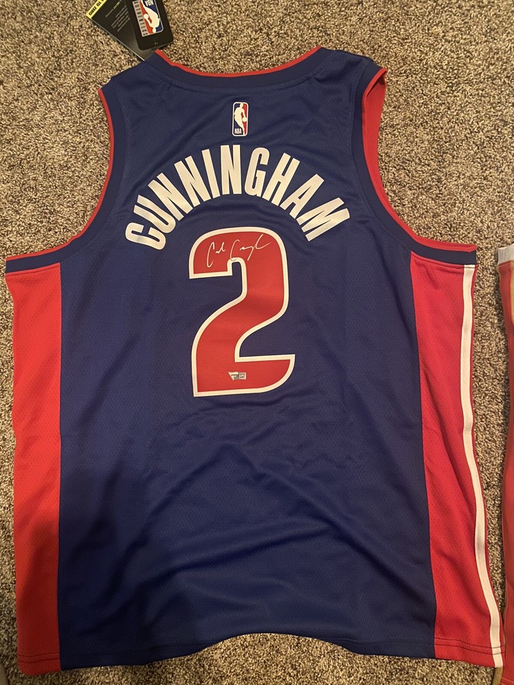 Cade Cunningham Detroit Pistons Signed Nike NBA Swingman Rookie Jersey FANATICS