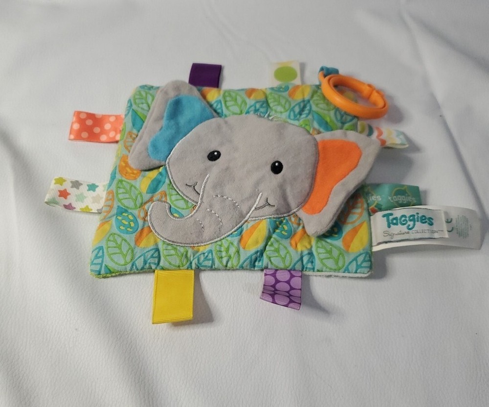 TaGgies Mary Meyer Baby Crinkle Me Baby Toy Dazzle Dots Elephant Squeaky Hook 6