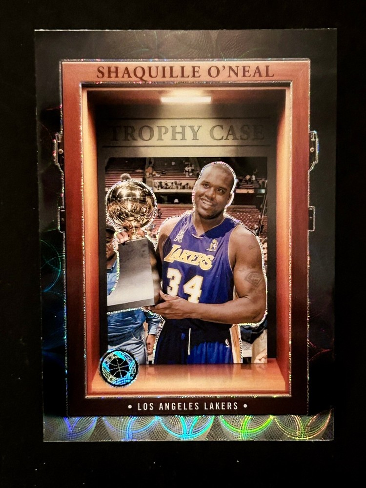 SHAQUILLE O’NEAL SSP! 2023-24 Panini NBA Hoops Premium Stock Trophy Case Hit!