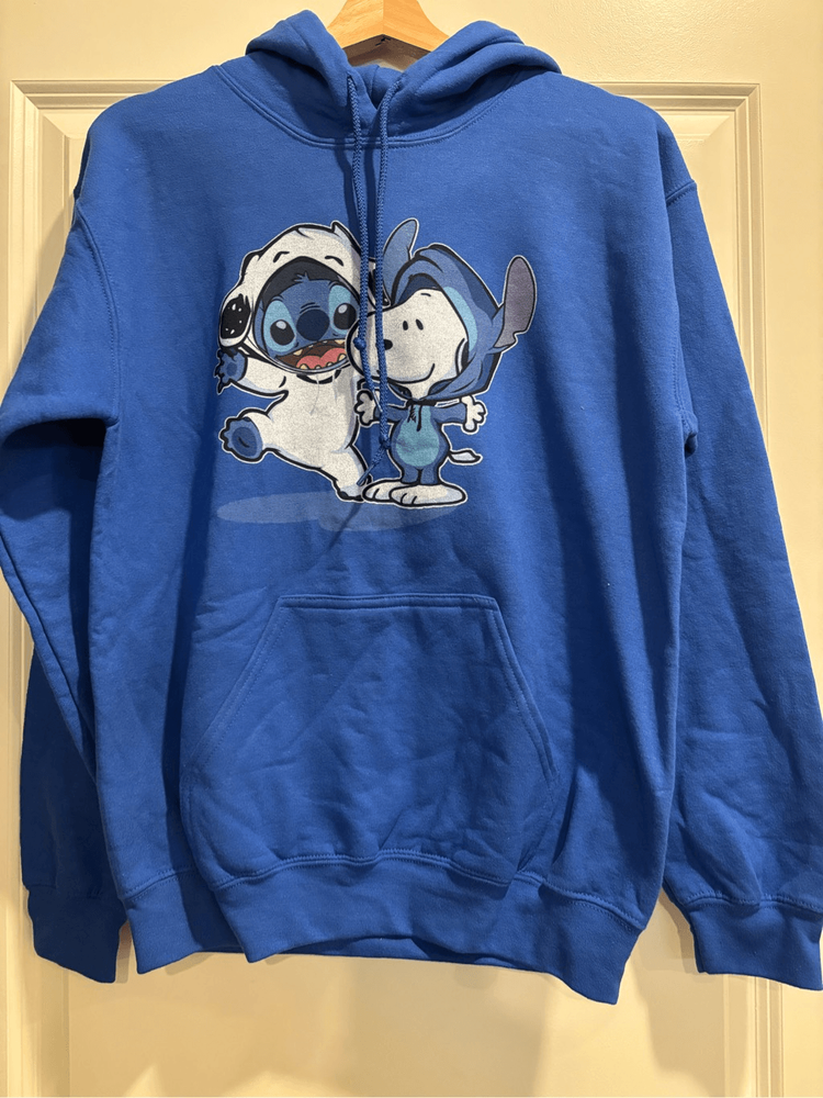 Snoopy Stitch Disney Collab Hoodie Small Cozy Cute Anime Style