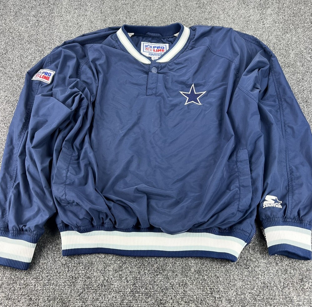 Starter Pro Line Dallas Cowboys 1/4 Snap Pullover Jacket Men's Large