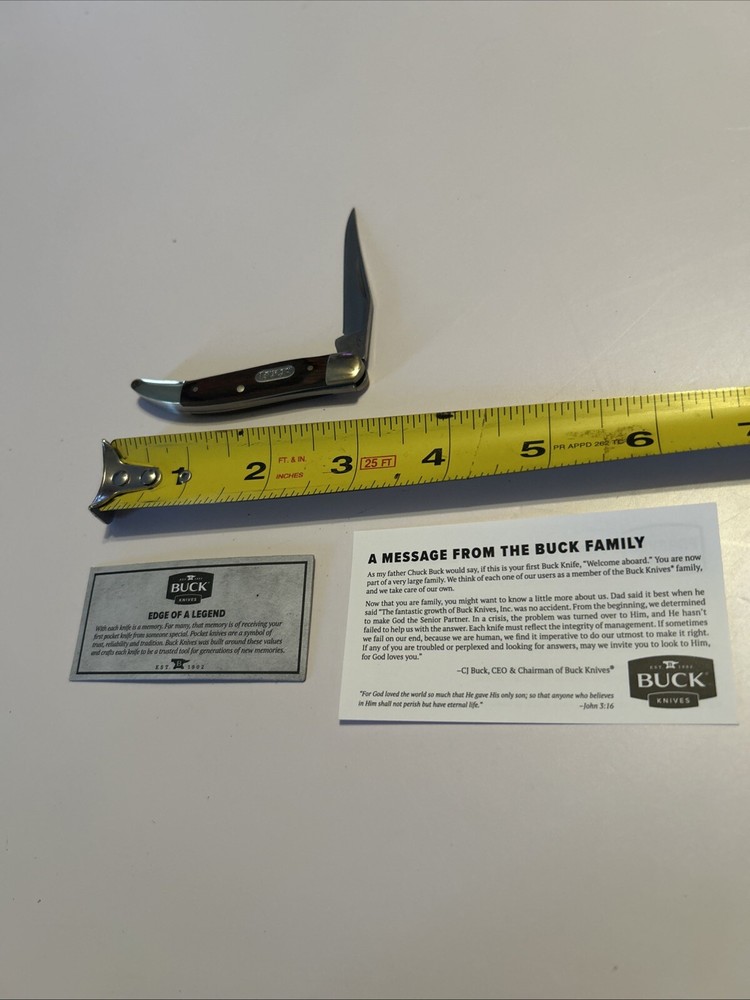 Original Buck 385 Toothpick Pocket Knife with Wood Handle