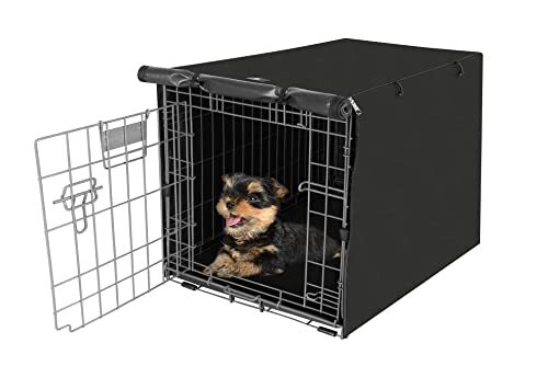 Double Door Dog Crate with Polyester Cover Fits 24 to 48 Inch Kennels-image