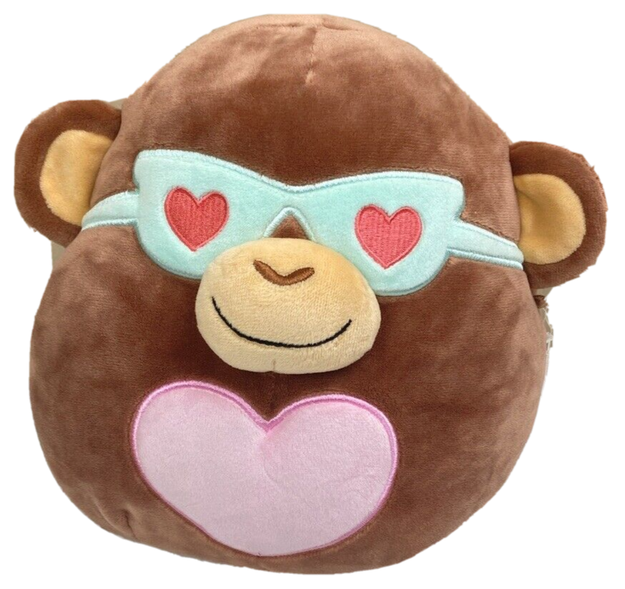 Squishmallows 8” Brown Monkey BOYD Sunglasses Heart Valentines 2020 - Office-P5