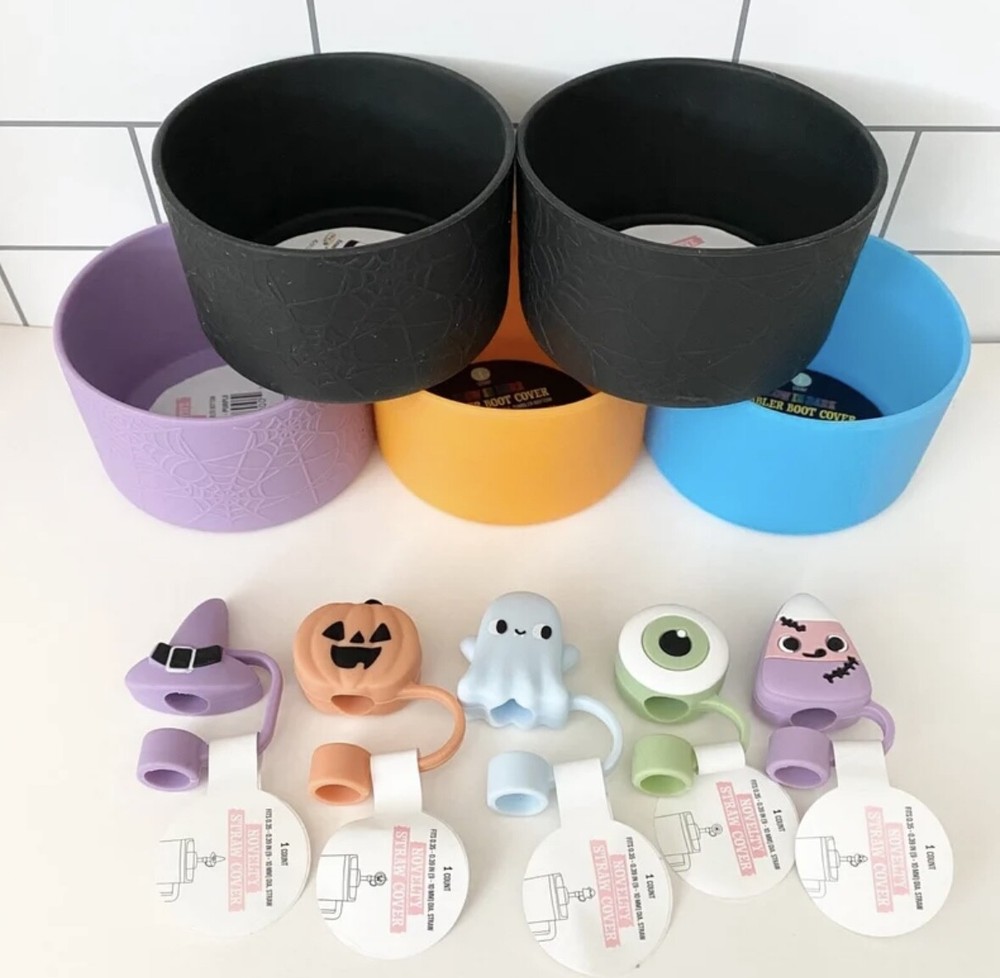 Silicone Boot Covers & Straw Toppers for  Stanley Tumbler Cups Halloween LIMITED
