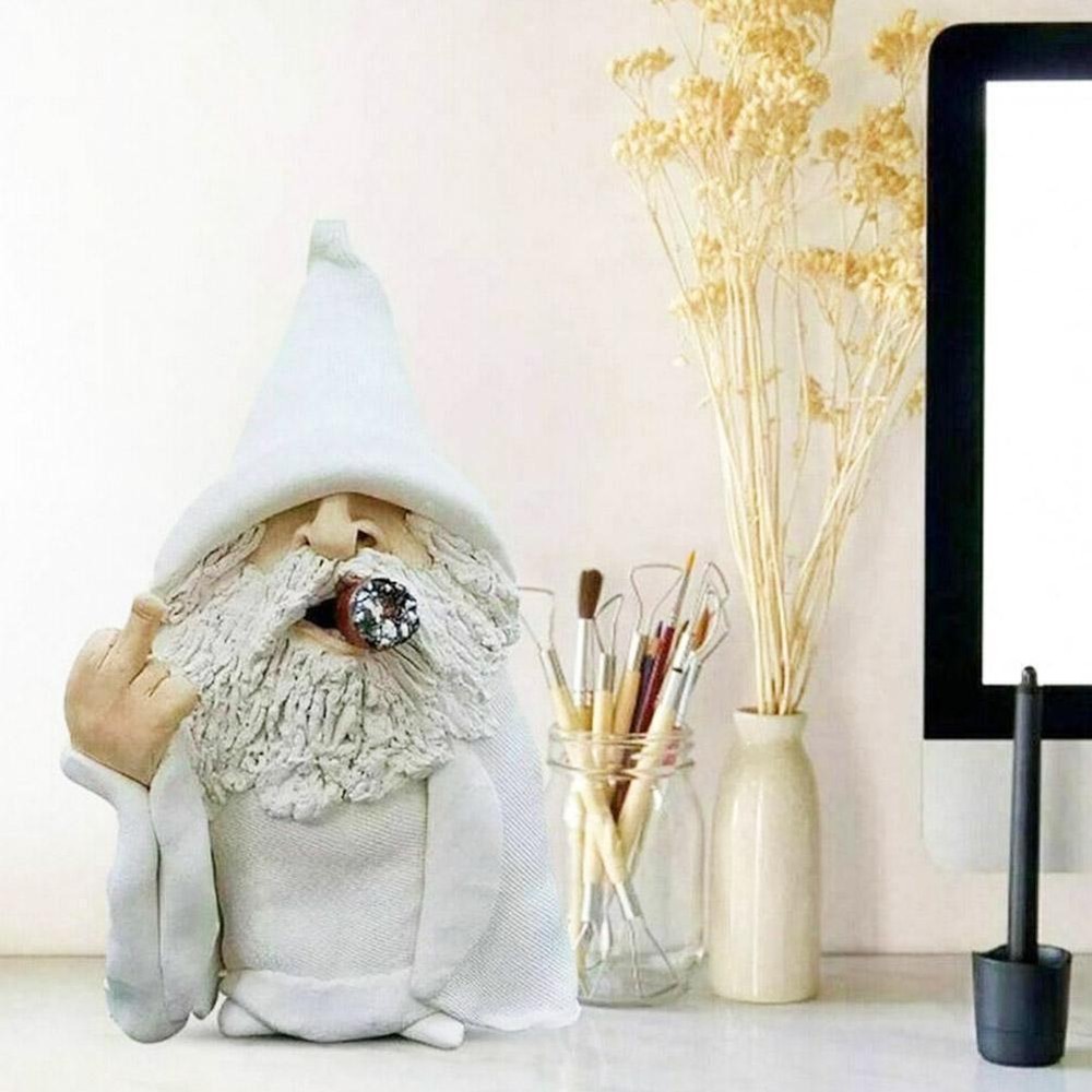 Christmas Smoking White Beard Old Man Resin Decoration Fast Hots Ornaments D1N2