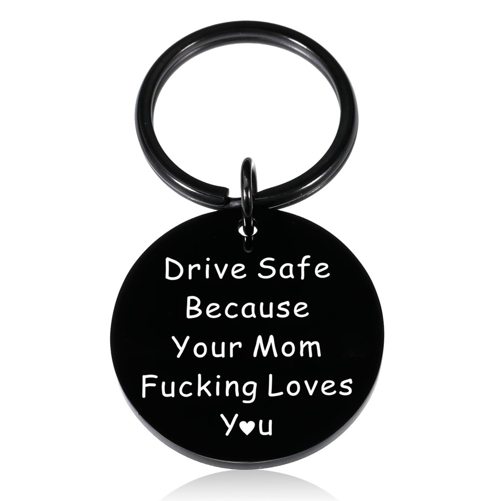 Back to School Supplies for Son Daughter from Mom Drive Safe Keychain Funny N...-image