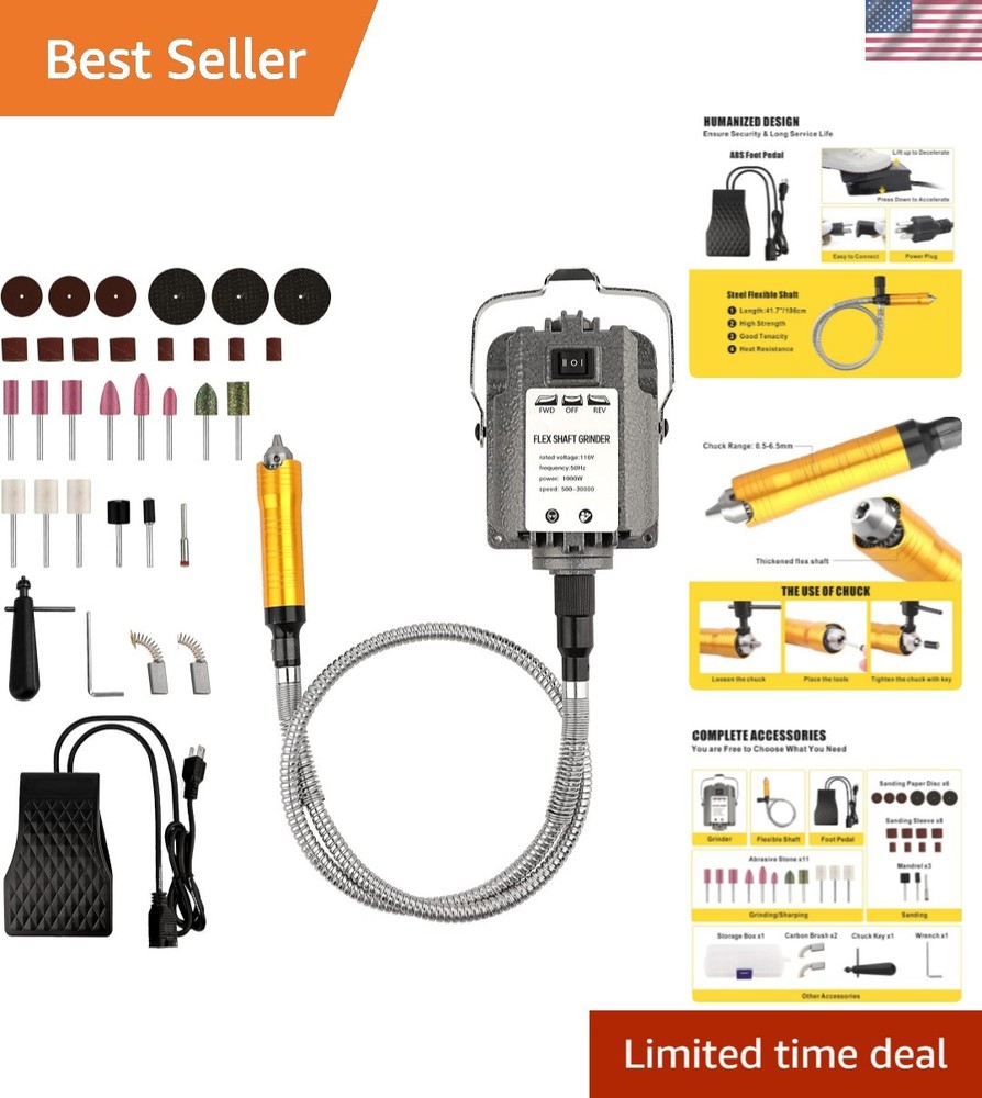 High-Speed 30000 RPM Full Copper Rotary Tool with Foot Pedal-image