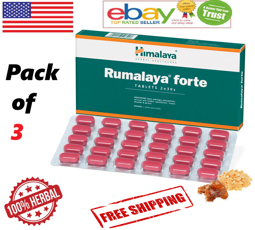 3x Himalaya Rumalaya Forte For Bone & Joint Health 60 Tabs Each (FREE SHIP)