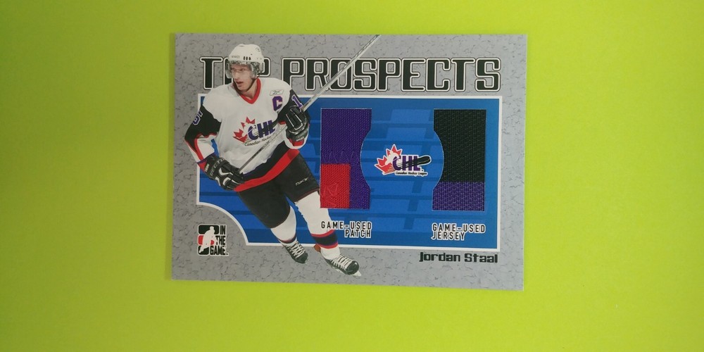 2006-07 ITG Top Prospects SILVER Jordan Staal #TP-11 1/100 PATCH Hockey Card
