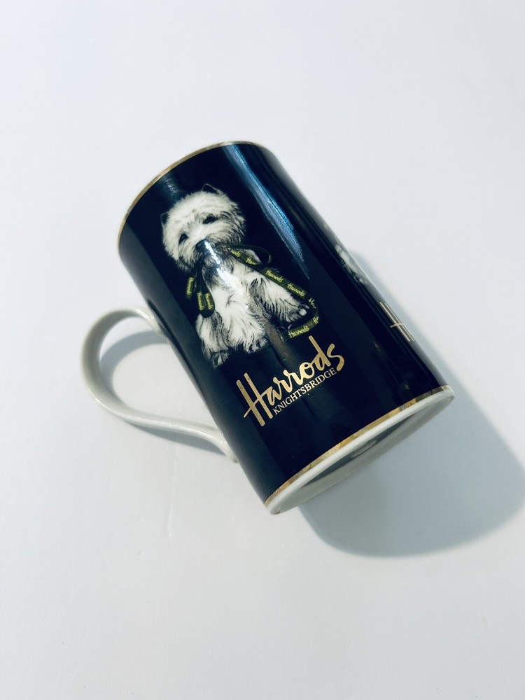 Harrods Knightsbridge Westie Terrier Dog Coffee Tea Mug Scotland Vintage