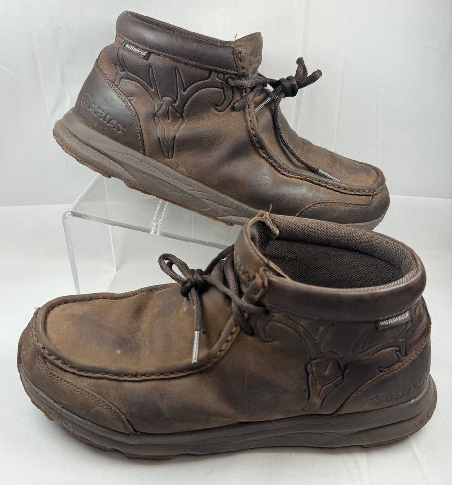 Ariat Men's Spitfire H2O Brown Leather Work Boots Size 10EE 1044353