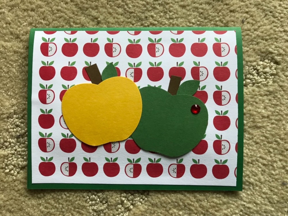 Teacher apple friendship birthday thank you card kit of 6 made w/ Stampin' Up!